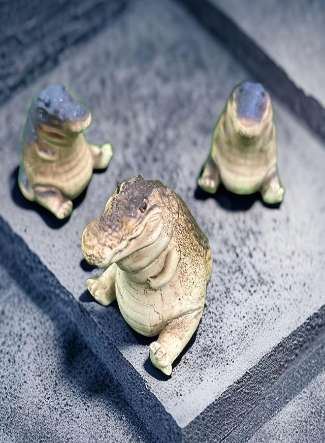 KnocKconK Small Crocodile Fish Tank Decorations, Cute Lively Crocodile Aquarium Decoration, Animal Fish Tank Display Decor,Ornamen Artificial Resin Accessories 2 Pack - Image 4